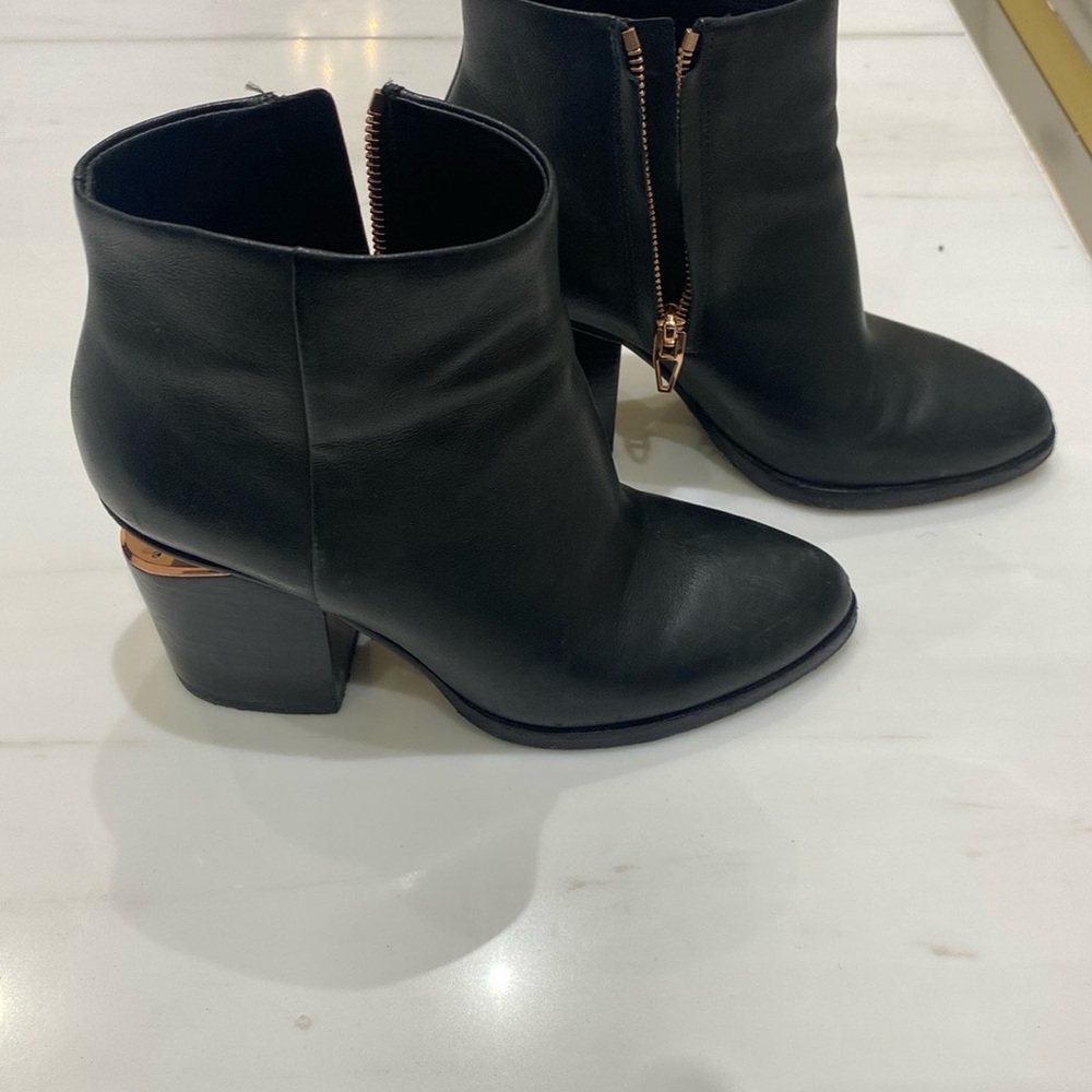Alexander Wang Black Ankle Boots with Textured Leather